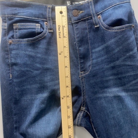 New York & Company Blue Ultra High-Waist Super Skinny Women's Jean Pants Size 4 - Picture 10 of 12